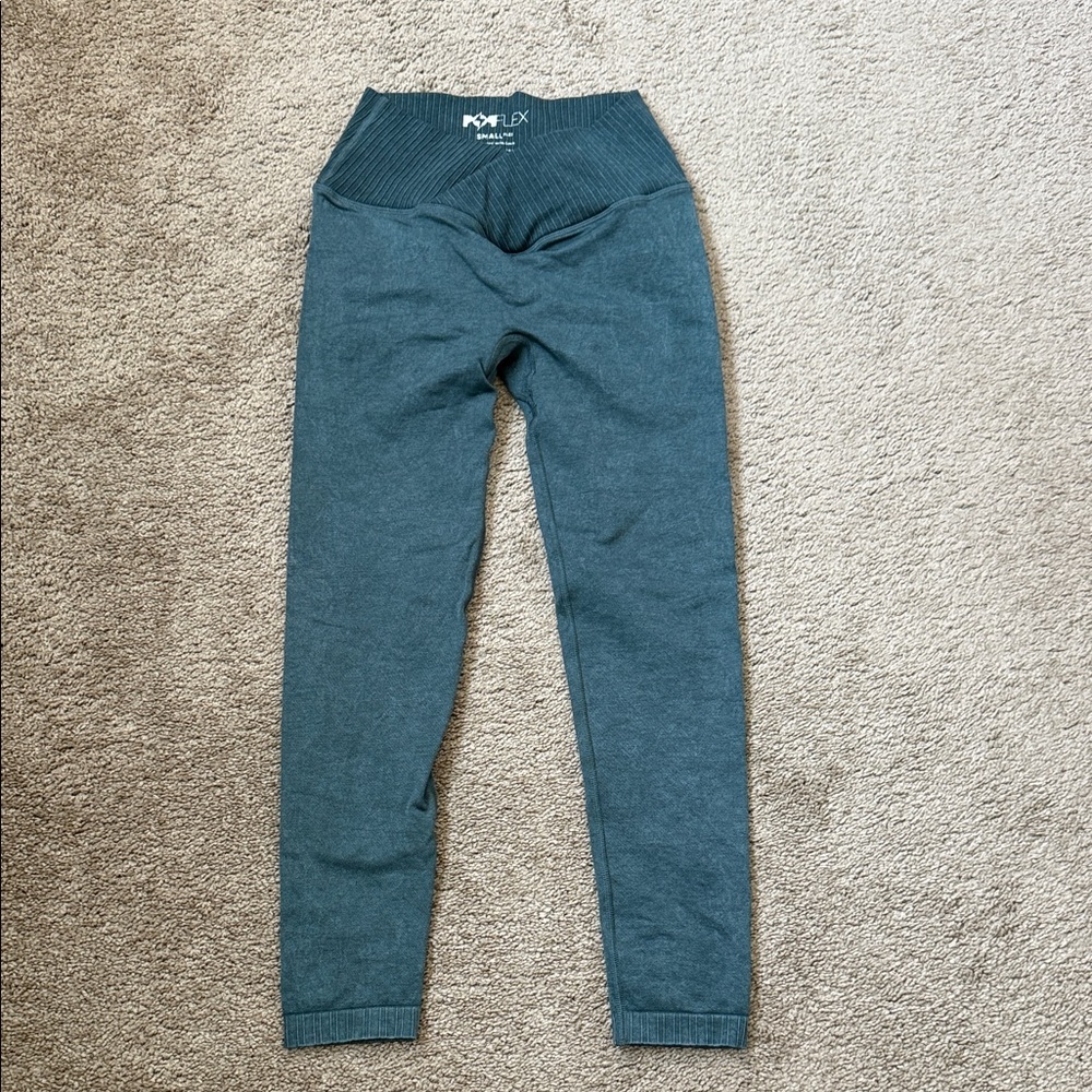 POPFLEX Teal Cross Waist Leggings Size Small